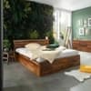 Soora Solid Wood King Size Box Storage Bed In Provinciall Teak Finish