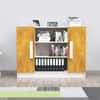 Hexa Engineered Wood Bookshelf in Frosty White and Giant Wood Colour