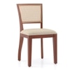 Dane Solid Wood Dining Table 6 Seater with 6 Reed Cane Dining Chairs (Finish: Honey, Colour: Macadamia Brown)
