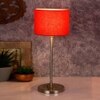 Damir Orange Fabric Shade Table Lamp with Steel Steel Base