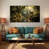 The Castle Decor Beautiful Deer Wall Art Framed Painting 27x48 Inch (Style 2)