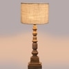 Devansh White Jute Table Lamp With  Wood Natural Base (7X7X21.25 Inches)-10