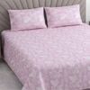 Pink Floral 400 Tc  Cotton Flat  Super King Size Bedsheet With 2  Pilllow Covers