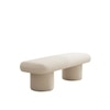 Cassy Boucle 2 Seater Modern Ottoman Bench in Off white  Color