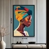 The Castle Decor Abstract African Woman Portrait Wall Art Framed Painting 20x30 Inch
