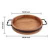 Ireka Home Anugraha Wooden Serving Tray with Iron Handles – Medium