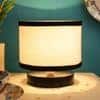 Emmit Multicolour Fabric Shade Table Lamp with Black Iron Base