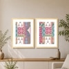 Mughal Flower Pattern Set of 2 Framed Posters Wall Art 45x60 cm
