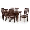 Globally Indian Sheesham Wood 6 Seater Dining Table Set With 6 Seater Cushioned Chairs -Straight Line Backrest