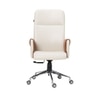 Ettorez Flair Hb Ultra Premium Leatherette Office Chair In Cream And Tan Colour