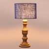 Devansh Blue Jute Table Lamp With Wood Natural Base (7X17.5 Inches)-13