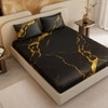 Stoa Paris 300TC UltrSatin King Bedsheet Set Satin King Velvet Black Gold