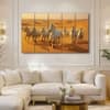 The Castle Decor Running Horses Vastu Wall Painting Design 9 Wooden Framed 27x48 Inch
