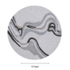 Handmade Round Wool Silk Rug Modern Wave Beige 4 Feet Carpet
