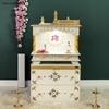 D'Dass Multi Color Mdf and Sheesham Wooden Temple With Cabinet For Pooja