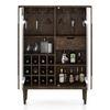 Satsuki Solid Wood Bar Cabinet in White and Walnut finish
