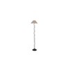 Elsa Beige Natural Fiber Floor Lamp with Black Iron Base