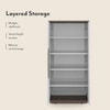 Baltoro Engineered Wood Tall Shoe Rack in White Finish