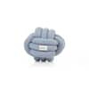 Knotty Combed Cotton Knitted Decorative Misty Blue Knot Pillow 7 x 7 Inches