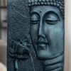 Dusty Grey Buddha Face Wall Water Fountain