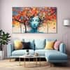 The Castle Decor Woman Butterfly Wall Art Set of 5 Wooden Framed Digital Painting 27x48 Inch