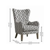 Carolina Printed Infinity Grid Fabric Wing Chair in White Colour