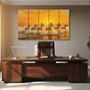 The Castle Decor Running Horses Vastu Wall Painting Design 7 Wooden Framed 27x48 Inch