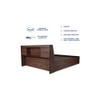 Lavish Engineered Wood Queen  Size Bed With Box Storage (Walnut Finish)