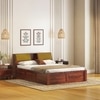 Jennings Solid Wood Queen Size Bed With Box Storage (Honey Finish)