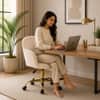 Doe Buck Aurora Modern Beige Luxury Velvet Office Chair