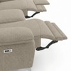 Emila Fabric Three Seater Motorized Recliner in Fossil Weave Colour
