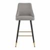Doe Buck Upholstered Counter Height Bar Stool in Grey Colour with Gold Accents