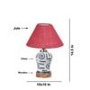 Devansh Conical Pink Jute Shade Lamp With Wood & Mosaic Glass Base For Decoration/Office/Home/Gifting/Study For Decoration/Office/Home/Gifting/Study -(10X10X14.5) Inches -A