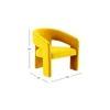 Ashley Velvet Accent Chair in Yellow Colour