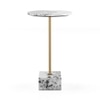 Faro White Panther Side Table in Gold Finish