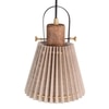 Liebe Shade Wood And Metal Hanging Pendant Light With Beige Cotton Shade