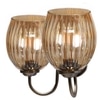 Devansh Steel Electric Wall Light in Steel Colour with Lavender Shade Count of 2 Lights