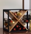 Chad Solid Wood Wine Rack In Rustic Teak Finish
