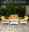 Dijon 2+1+1 Seater Wicker Sofa Set in White Colour