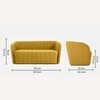 Candler Fabric Sofa (Yellow)