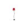 Ella Red Fabric Floor Lamp with Black Iron Base