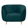 Nero Velvet 1 Seater Sofa in T Blue Colour