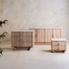 Dune Solid Wood Sideboard with Marble Top in Brown Colour