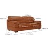 Hensley 3 Seater Leatherette Sole in Tan Brown Colour
