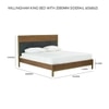 Scandinavian Willingham King Bed Gold Brass Finish