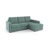 Apollo Compact Sofa (Colour : Dusty Turquoise Velvet, Cushion : Soft, Back Type : Regular, Seating Capacity : Right Aligned 2 Seater + Right Aligned Chaise + Ottoman)
