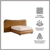 Elowen Softline King Size Bed in velvet With Oak wood Frame & Hydraulic Storage