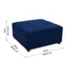 Doe Buck Tufted Storage Ottoman Bench in Mustard Blue Colour Fabric