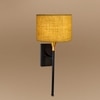 Devansh Metal Electric Wall Light in Black Colour with Yellow Shade Count of 1 Light