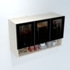 Aluminium Black Profile 3 Tinted Glass Handless Shutter  In Highland Pine Finish